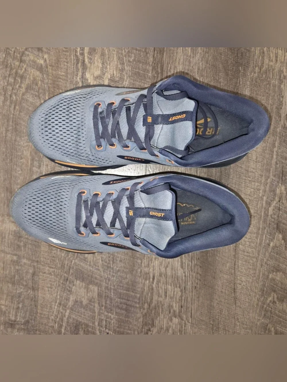 Brooks Men's Running Shoes - Navy Blue with Orange Accents Soze 9.5